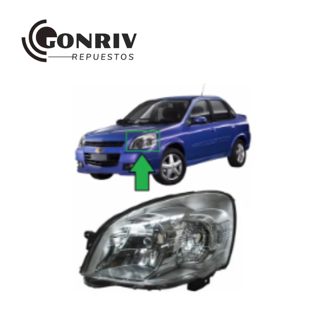 OPTICO IZQUIERDO FONDO CROMADO CHEVROLET CORSA MEXICANO 2009/2012 - 94667024