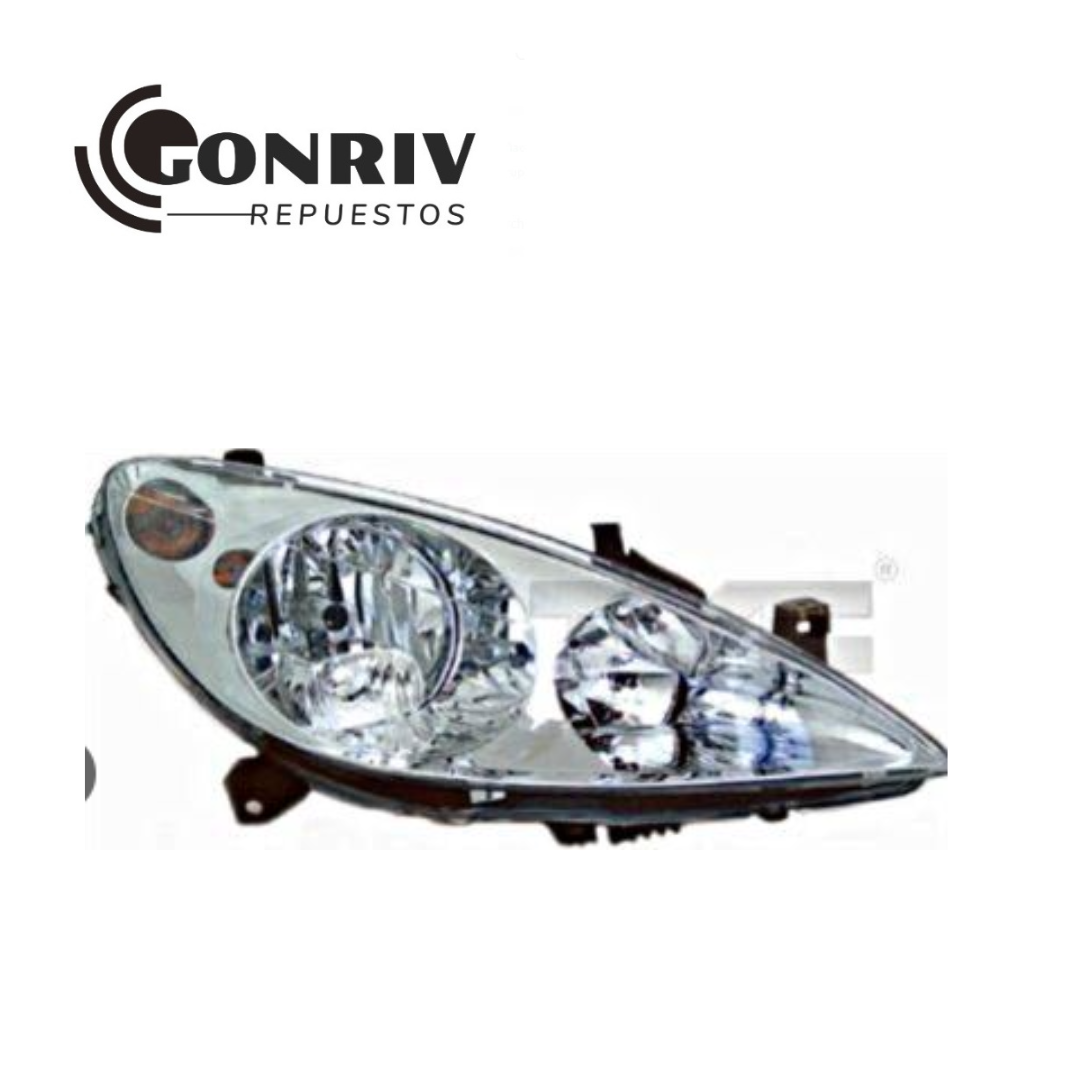 OPTICO IZQUIERDO PEUGEOT 307 2001/2005 SIN NEBLINERO - REGULACION ELECTRICA - 6204Z2