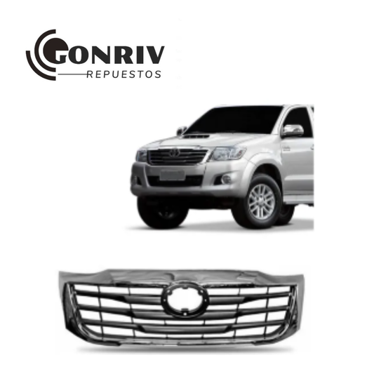 MASCARA GRIS CON MOLDURA CROMADA TOYOTA HILUX VIGO 2011/2015
